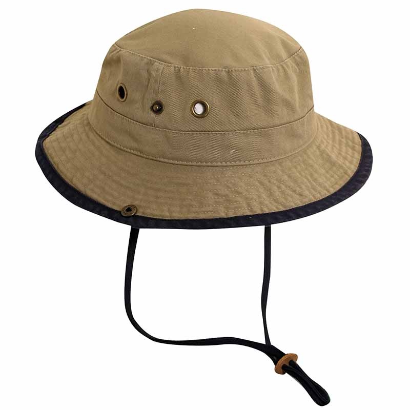 Kid’s Cotton Boonie Hat – DPC Kinder Caps Khaki-Navy