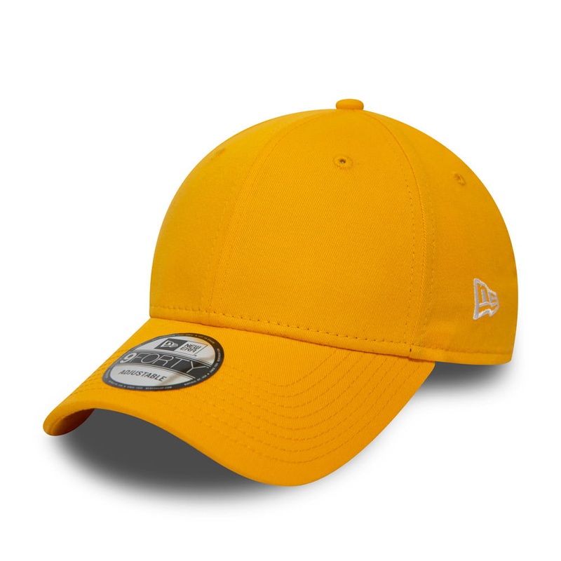 New Era 9FORTY Plain Baseball Cap – Essential – Yellow Adjustable