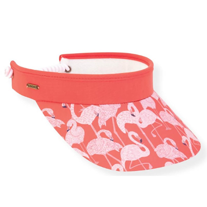 Pink Flamingos Sun Visor with Coil Closure – Sun ‘N’ Sand Hats Coral