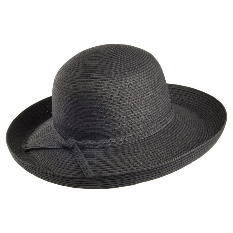 sur la tte Womens Traveller Packable Sun Hat – Black Adjustable