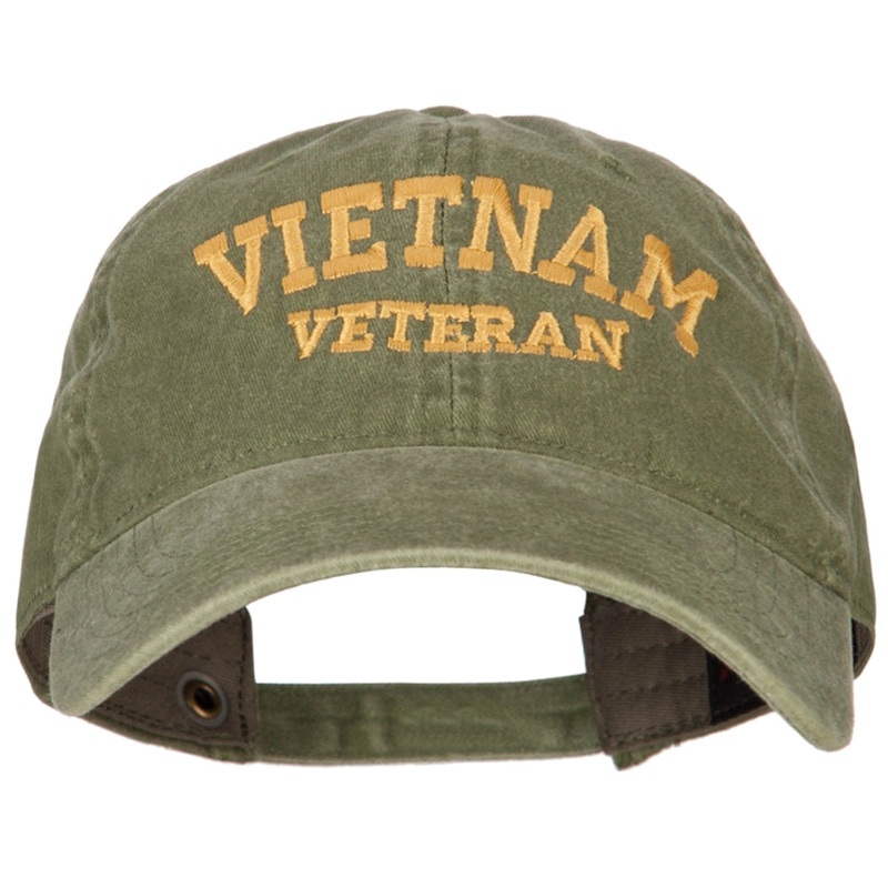 Vietnam Veteran Embroidered Washed Cap Olive One Size