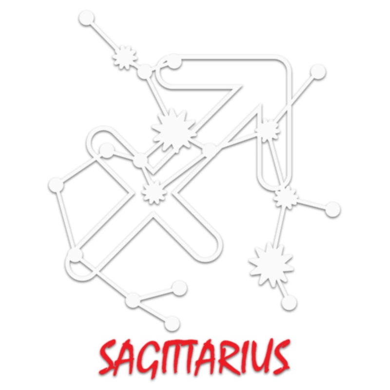 White Red Zodiac Sagittarius Sign Default Title One Size