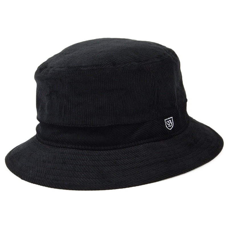 Brixton Hats B-Shield Corduroy Bucket Hat – Black Small-56cm