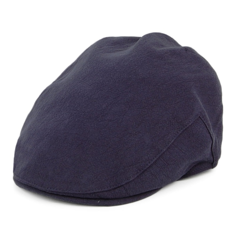 Christys Hats Skye Balmoral Heavy Linen-Cotton Flat Cap – Navy Blue S