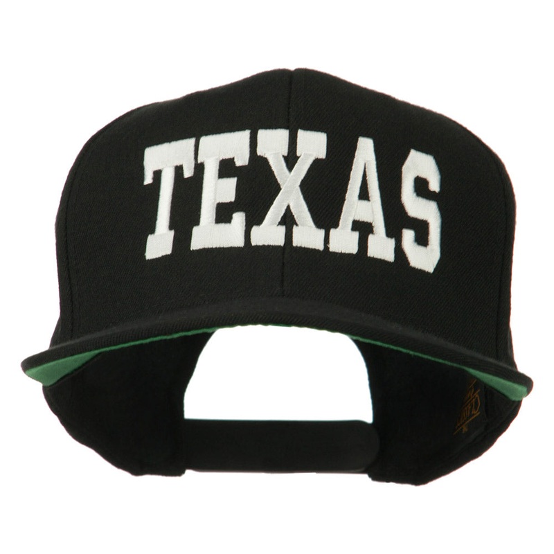 College Texas Embroidered Snapback Cap Black One Size