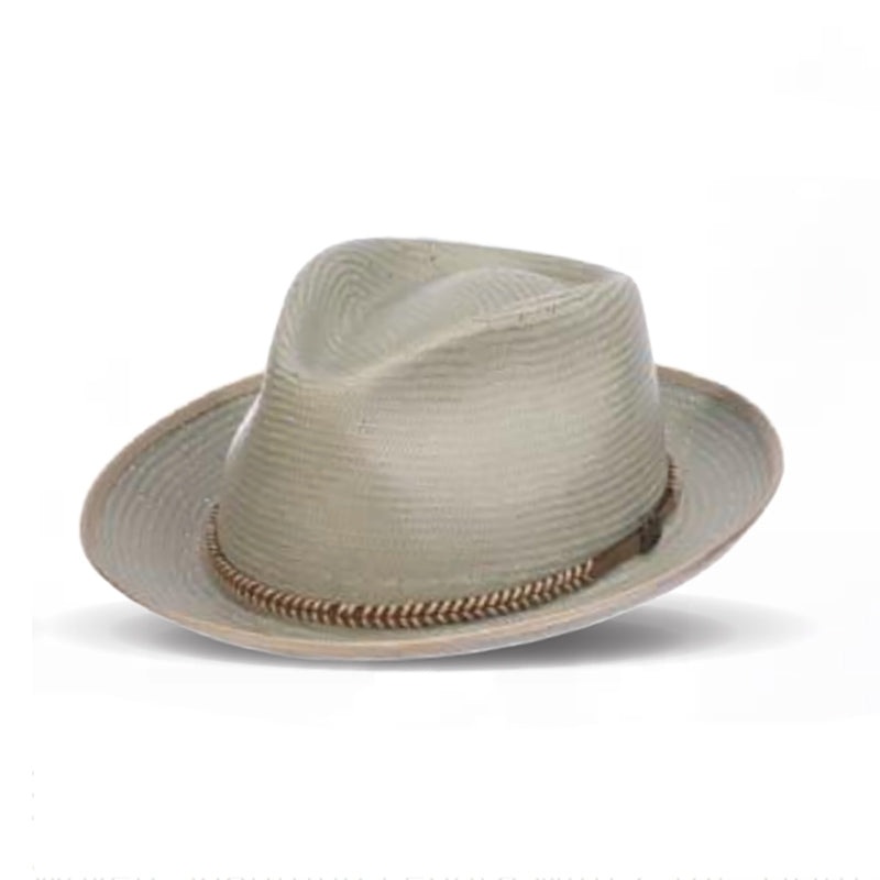 Handwoven Teardrop Shantung Fedora – Biltmore Hats Sage Medium  (57 cm)