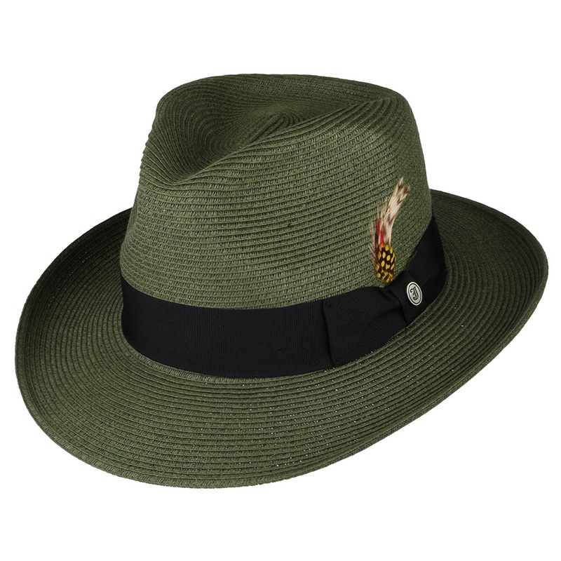 Jaxon & James Summer C-Crown Straw Fedora Hat – Olive S