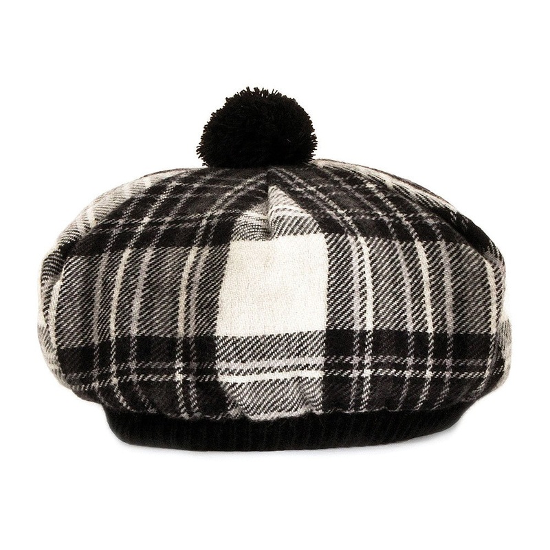 Lochcarron Of Scotland Lambswool Tam O’ Shanter Hat – Stewart Dress Grey 1-Size