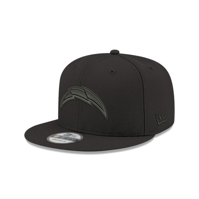 Los Angeles Chargers Black On Black 9FIFTY Snapback Hat One Size