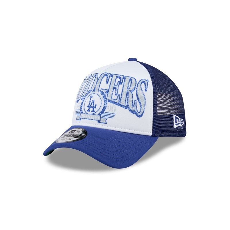 Los Angeles Dodgers Distressed 9FORTY A-Frame Trucker Hat One Size