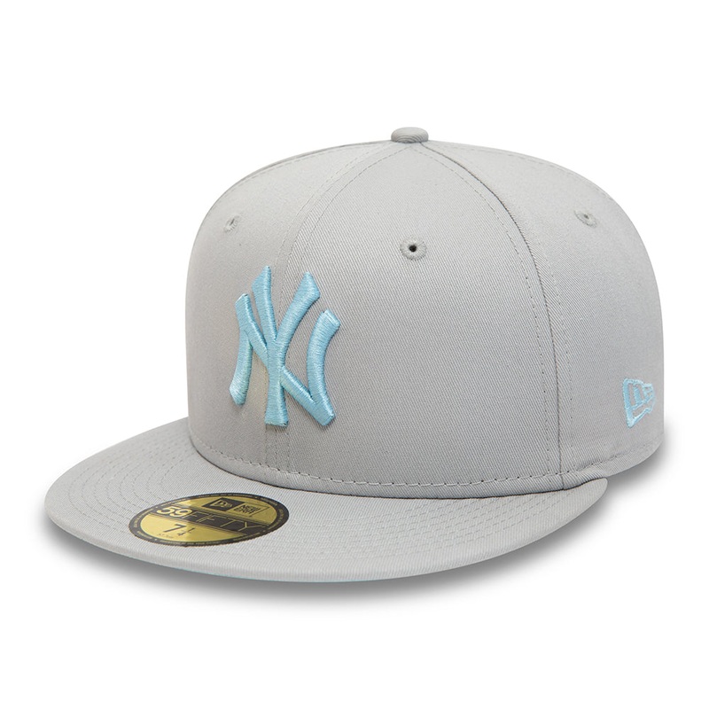 New Era 59FIFTY New York Yankees Baseball Cap – MLB League Essential – Light Grey-Light Blue 7