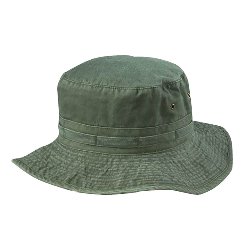 Pigment Dyed Twill Boonie Hat with Chin Cord – DPC Outdoor Hats Stone Medium