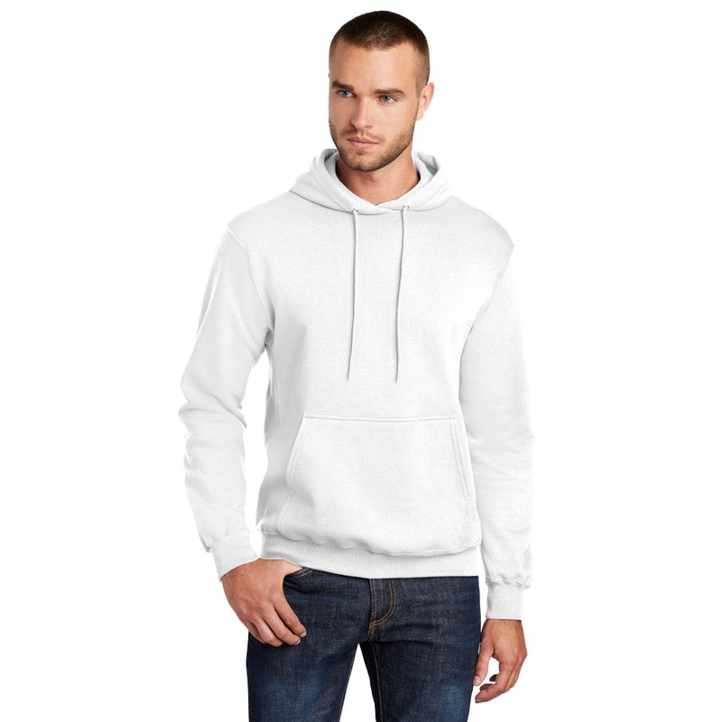Port & Company PC78H Core Fleece Pullover Hooded Sweatshirt – White White S