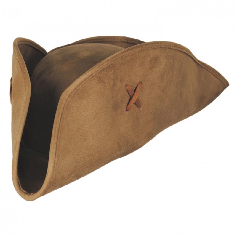 Suede Pirate Hat BROWN ONE SIZE FITS MOST