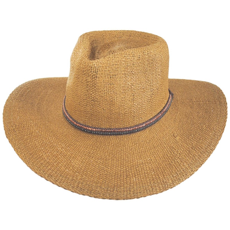Tasha Bangora Straw Fedora Hat TOAST ONE SIZE FITS MOST