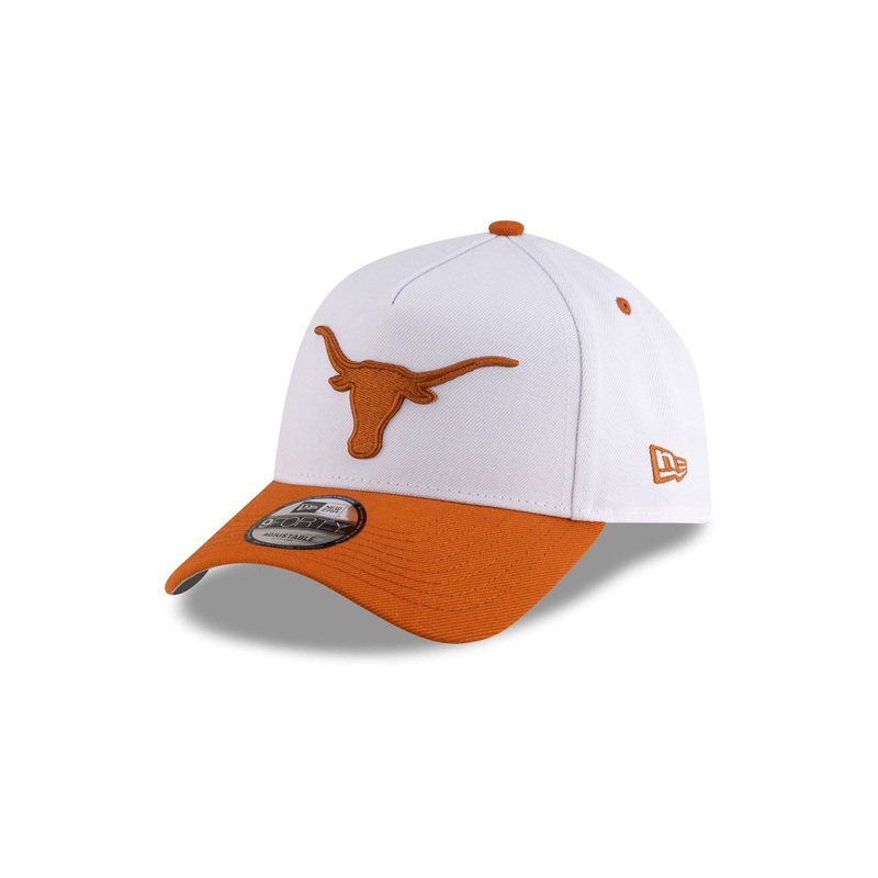 Texas Longhorns White 9FORTY A-Frame Snapback Hat One Size