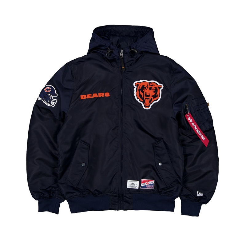 Alpha Industries x Chicago Bears L-2B Hooded Bomber Jacket S