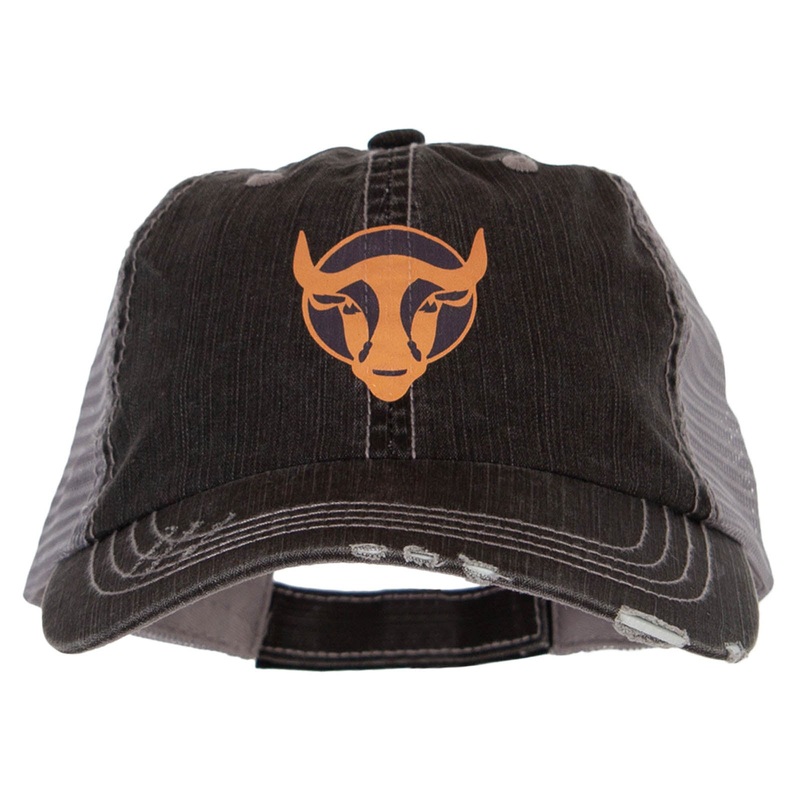 Bull Face Heat Transfer Low Profile Special Cotton Mesh Cap Black One Size