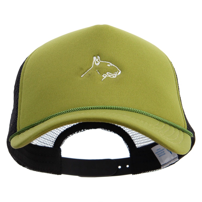 Bull Terrier Embroidered Summer Foam Mesh Trucker Cap Cactus Black One Size
