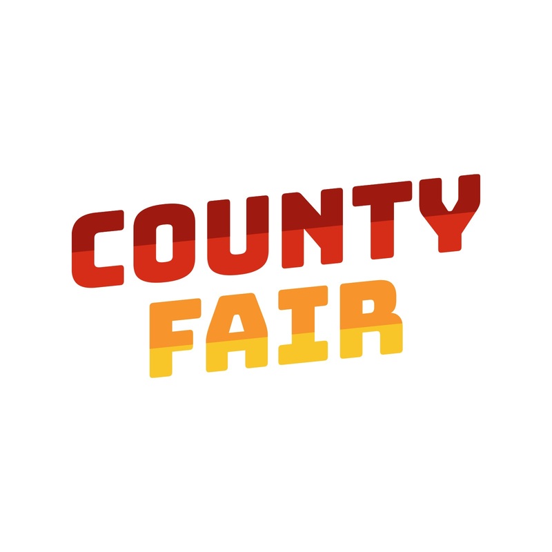 County Fair Heat Transfer Sticker Red Orange One Size
