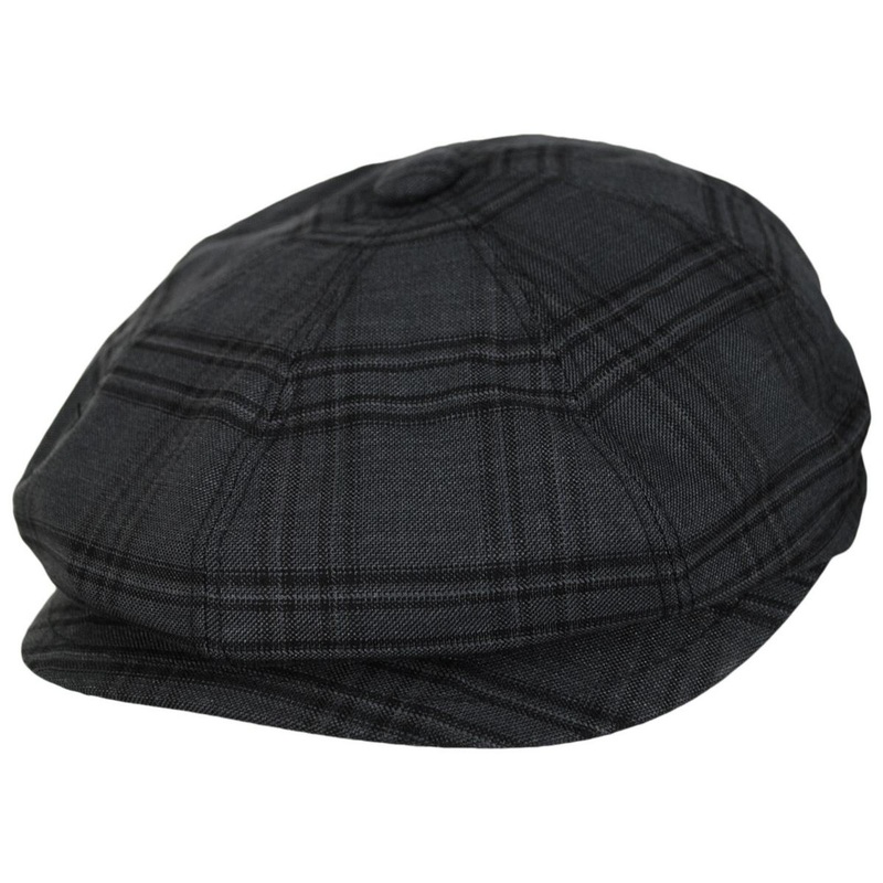 Eniry Plaid Earflap Newsboy Cap BLACK WINDOW S