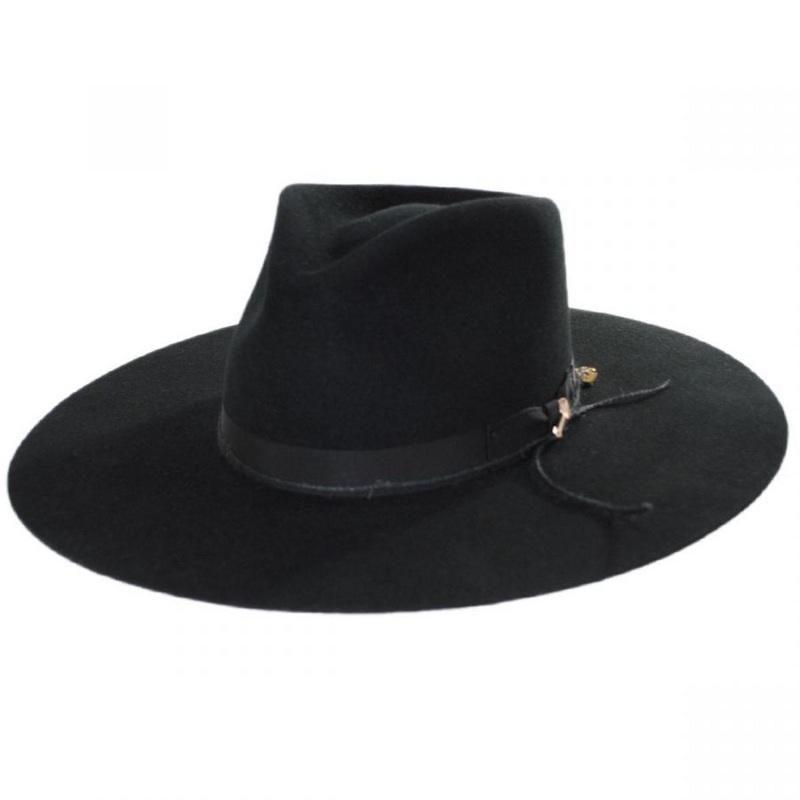 JW Marshall Wool Felt Western Hat BLACK S