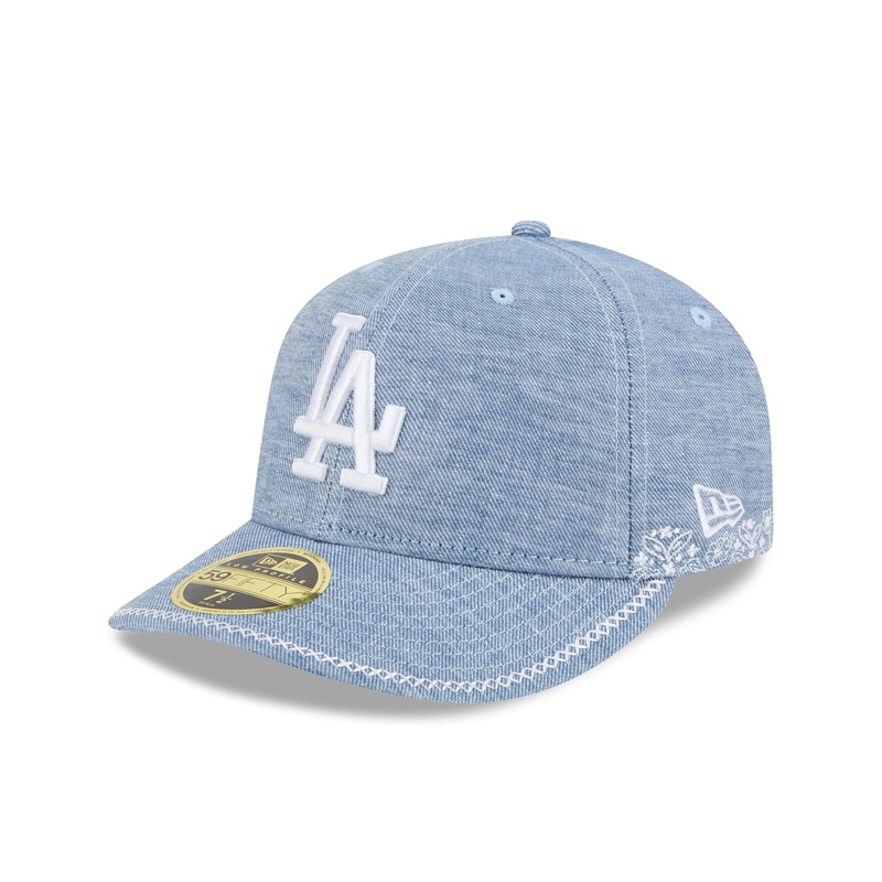 Los Angeles Dodgers Hand Stitched Chambray Low Profile 59FIFTY Fitted Hat 7