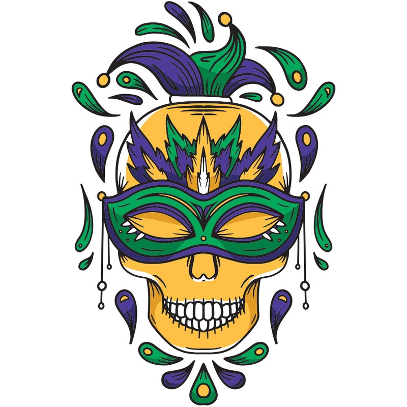 Mardi Gras Festive Skull Design Default Title One Size