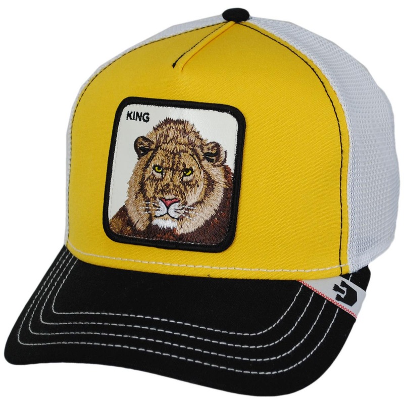 MVP Lion Mesh Trucker Snapback Baseball Cap YELLOW ADJUSTABLE