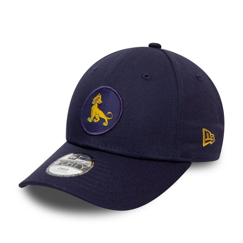 New Era Kids 9FORTY Simba Baseball Cap – Disney Lion King Character Logo – Navy Blue CHILD ADJ.