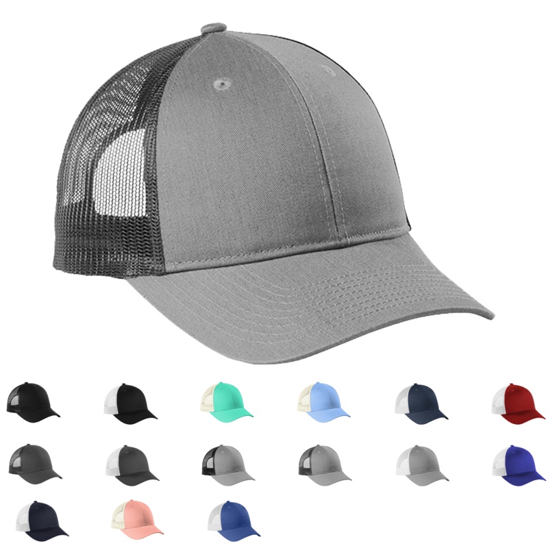 Port Authority C112LP Low-Profile Snapback Trucker Cap Black