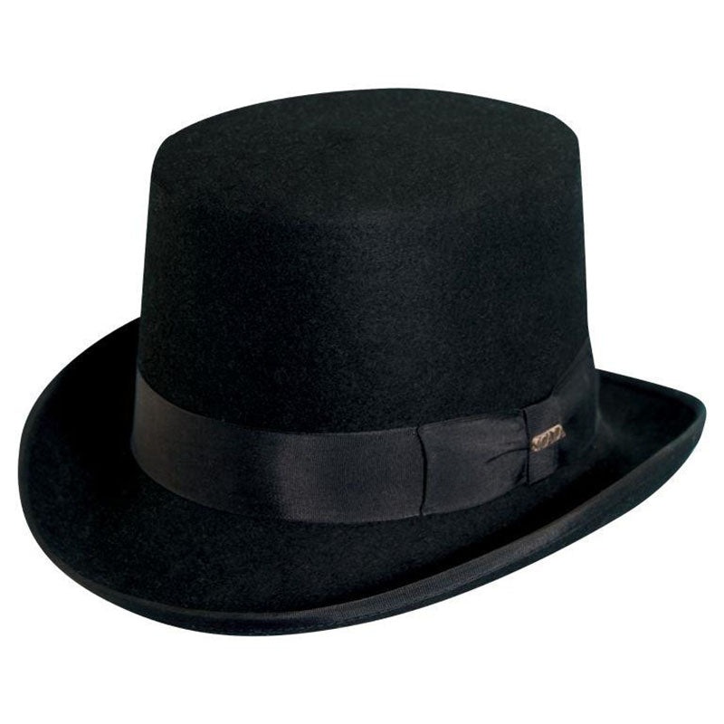 Topper Structured Wool Felt Top Hat – Scala Hat Black Medium (57 cm)