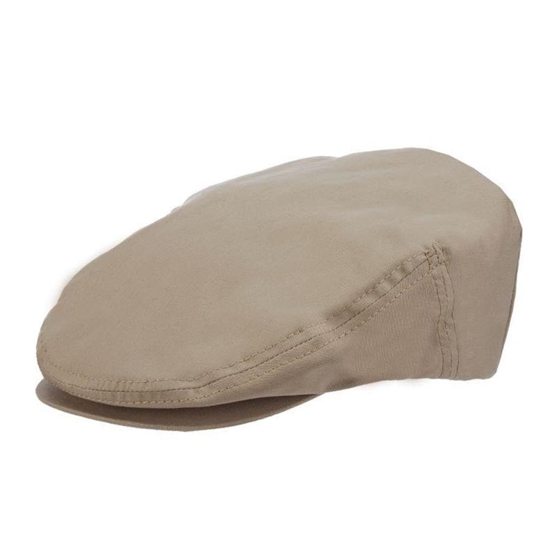 Water Repellent Cotton Blend Rain Flat Cap up to 2XL – Stetson Hat Khaki Medium (22.5″)