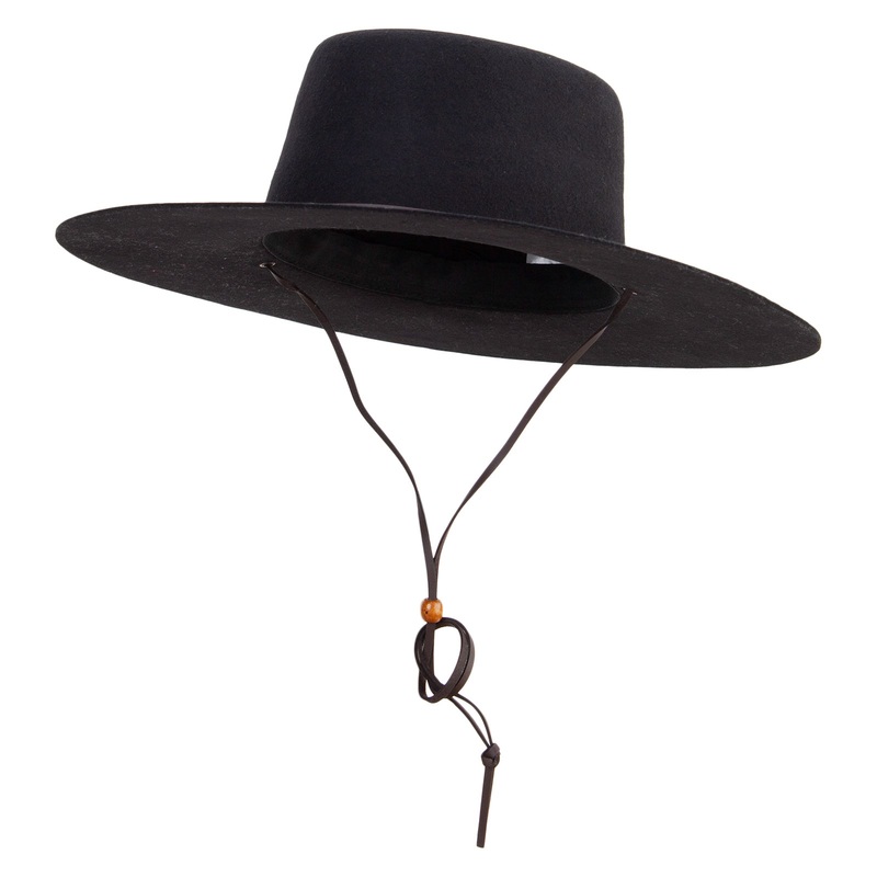 Women’s Wool Felt Gambler Crown Hat Black One Size