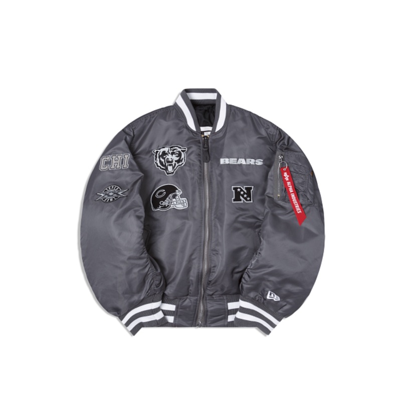 Alpha Industries X Chicago Bears Gray MA-1 Bomber Jacket S