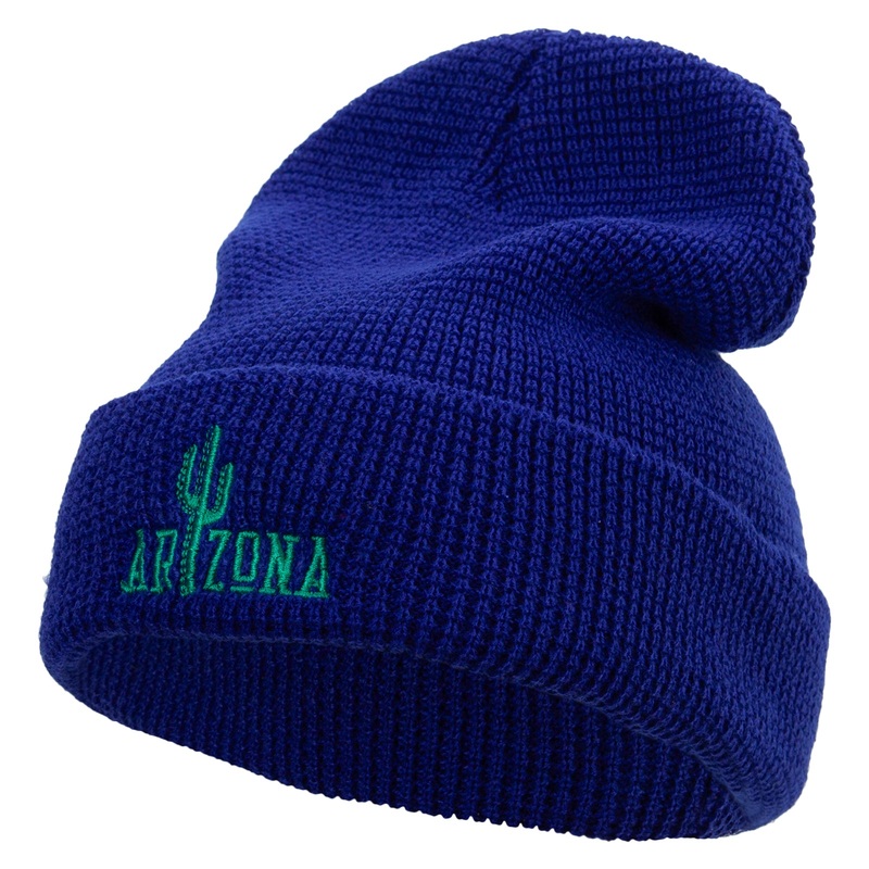 Arizona State Textured Vintage Embroidered Waffle Knit Cuff Beanie Royal One Size
