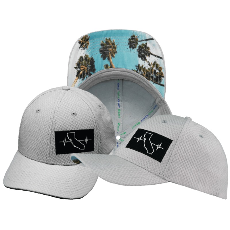 California Hat – Airmesh – Athletic Fit – Gray – Fabric Back