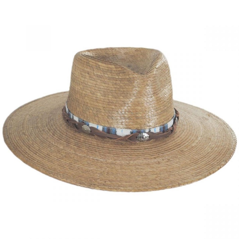 Laeila Palm Leaf Straw Fedora Hat TOAST ONE SIZE FITS MOST