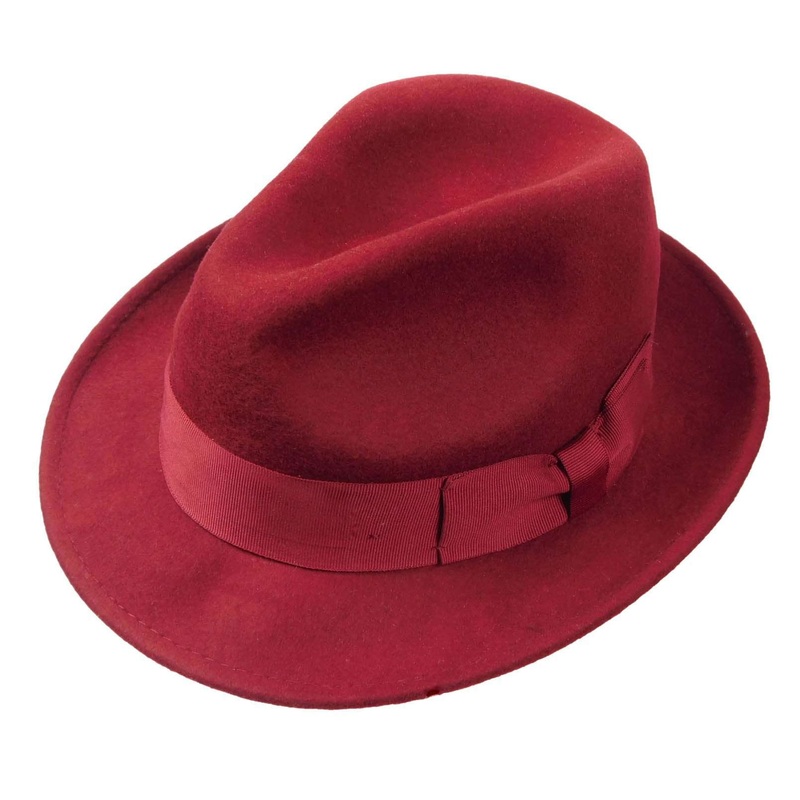 Large Snap Brim Fedora Hat – JSA Hats Burgundy