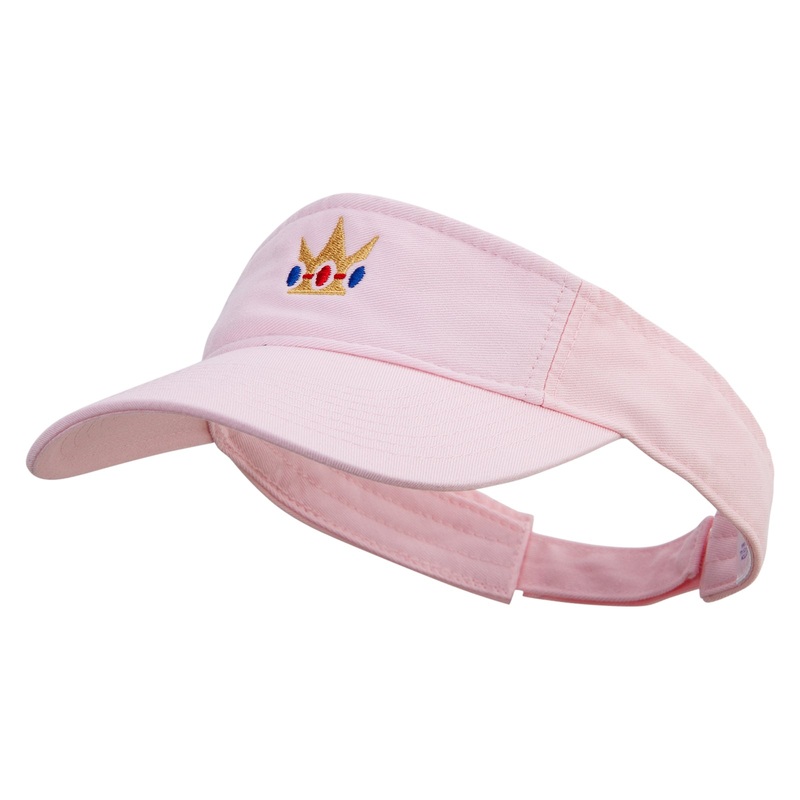Mario Princess Crown Embroidered Pro Style Cotton Twill Washed Visor Lt Pink One Size