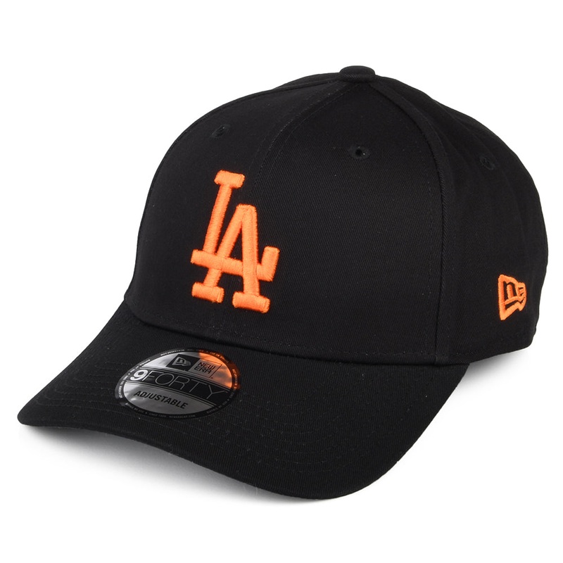 New Era 9FORTY L.A. Dodgers Baseball Cap – MLB League Essential – Black-Orange Adjustable