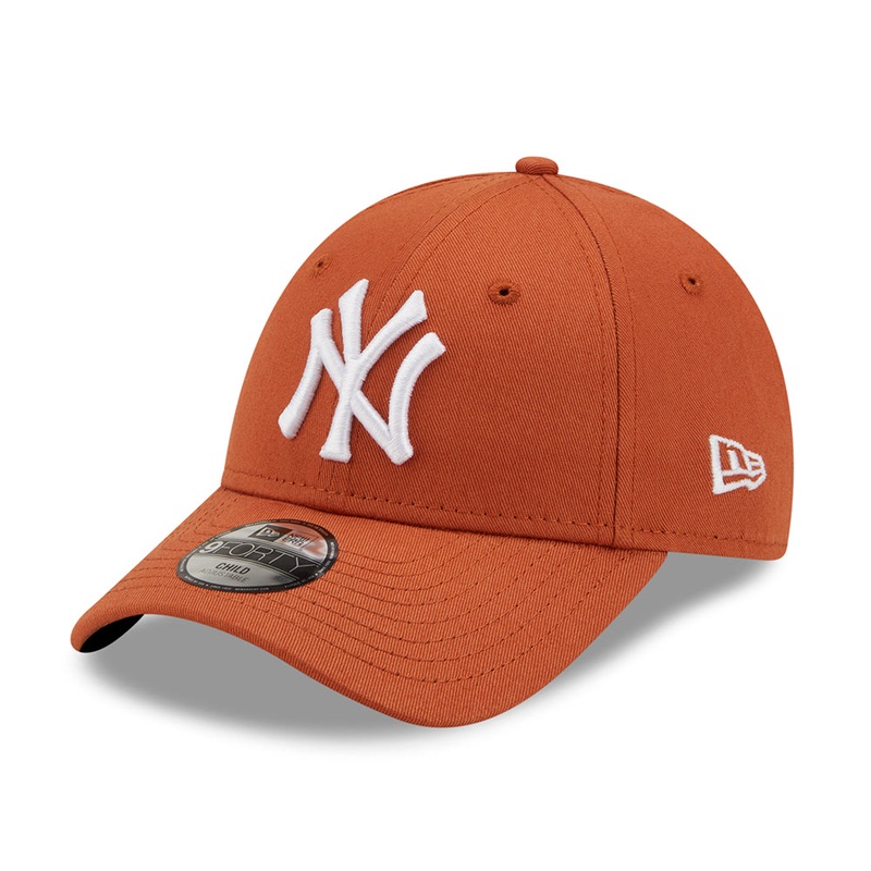 New Era Kids 9FORTY New York Yankees Baseball Cap – League Essential – Burnt Orange-White CHILD ADJ.