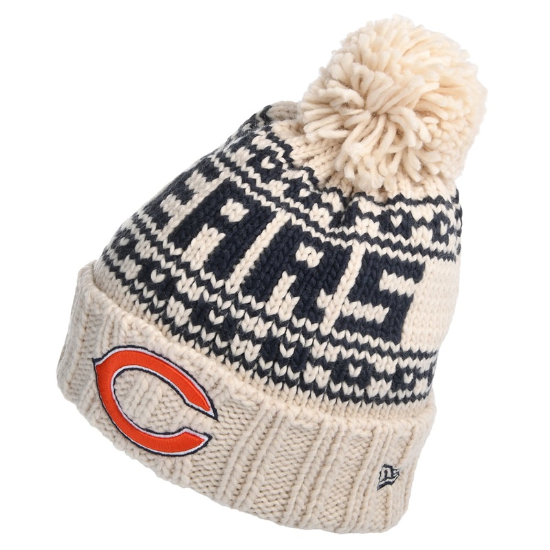 New Era Womens Chicago Bears Bobble Hat – NFL Sport Knit – Oatmeal 1-Size
