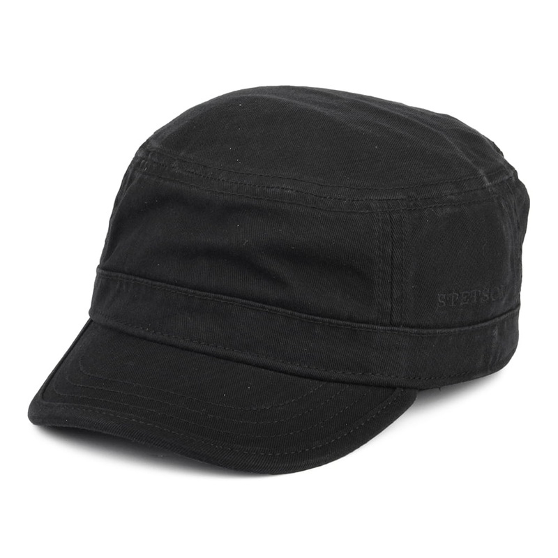 Stetson Hats Cotton Army Cap – Black S