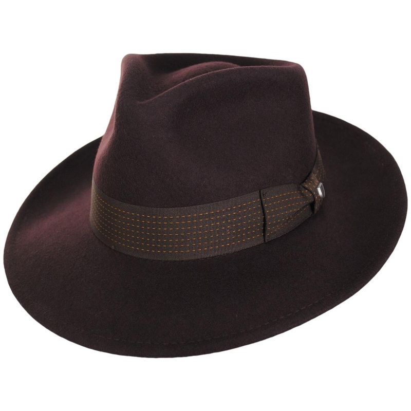 Swindle Convertabrim Wool Felt Fedora Hat GREY/GREY S