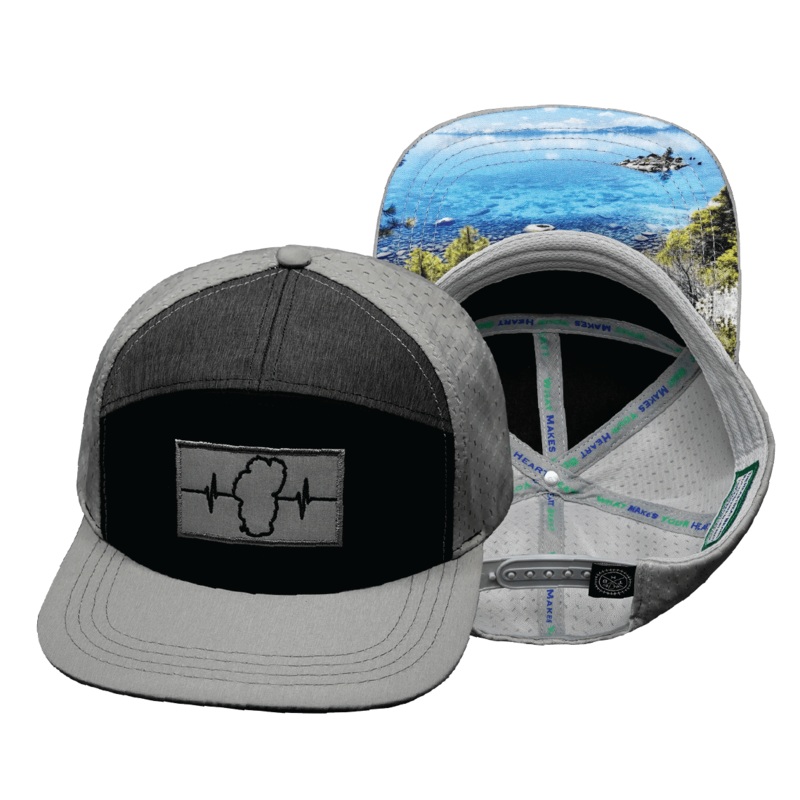 Tahoe Hat – Flat Bill – Gray / Black / Charcoal – Jersey Mesh