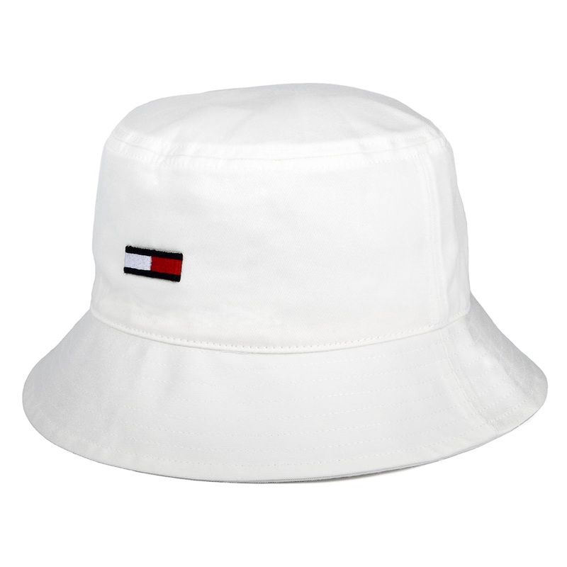 Tommy Hilfiger Hats TJW Flag Organic Cotton Bucket Hat – White Adjustable