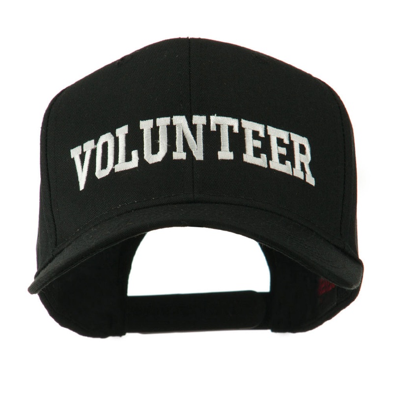Volunteer Wording Embroidered Cap Black One Size