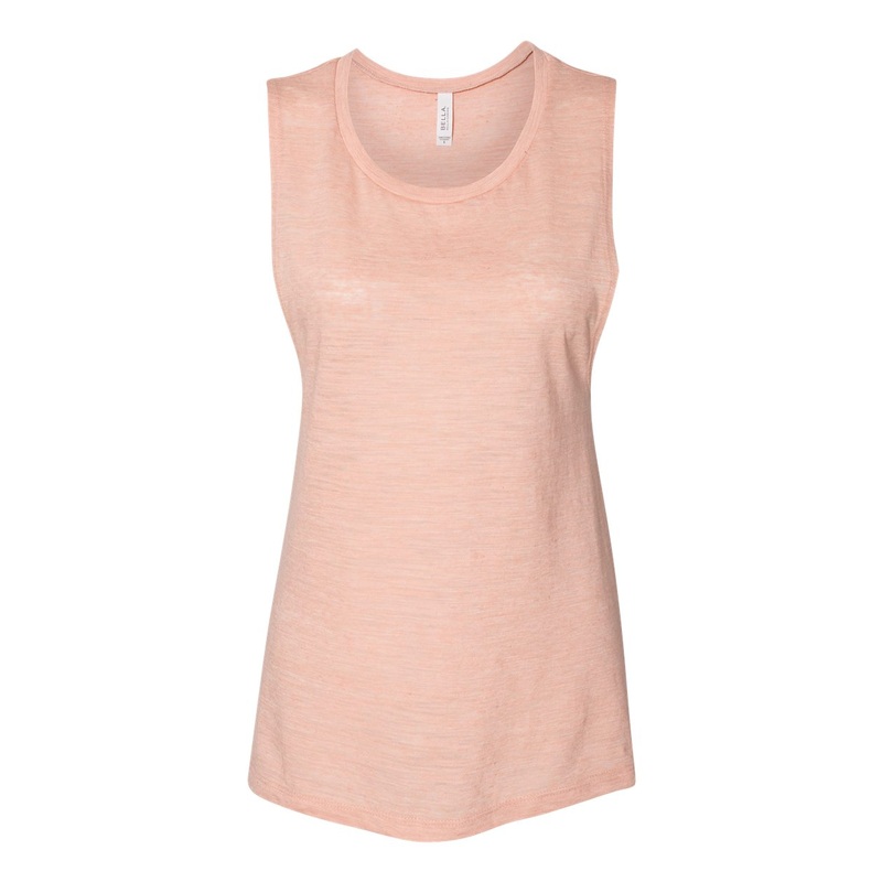 Bella + Canvas 8803 Women’s Flowy Scoop Muscle Tank – Peach Slub Peach Slub S