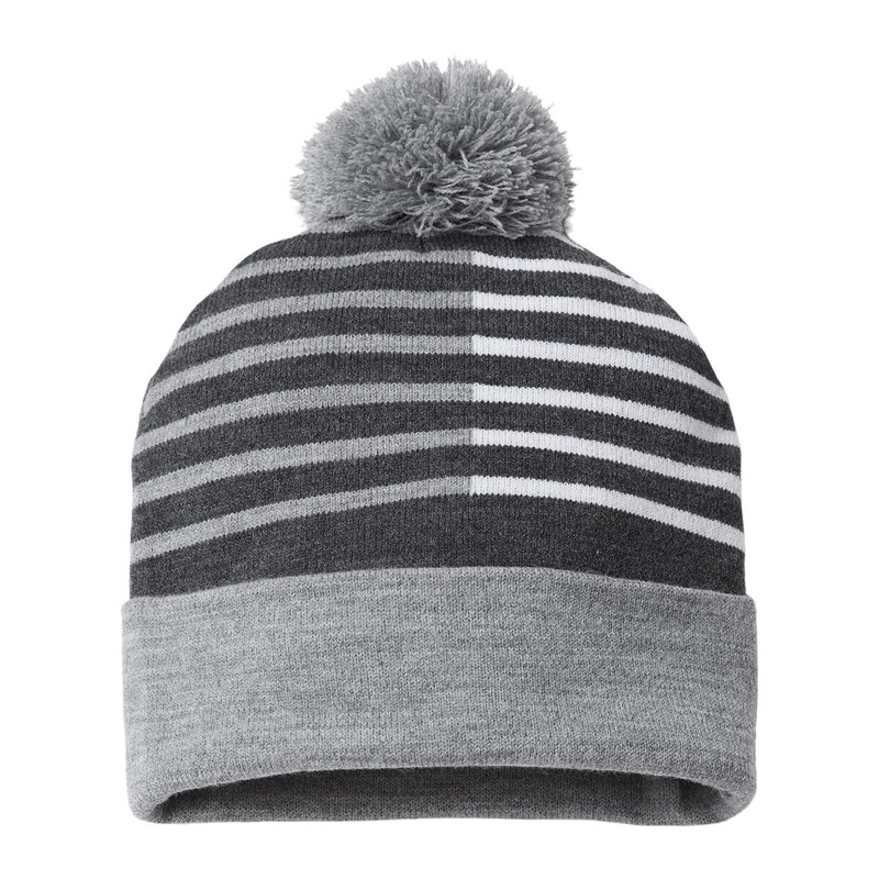 Cap America RKH12 USA-Made Half Color Beanie Knit Cap Black/White